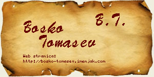 Boško Tomašev vizit kartica